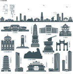 兰州地标建筑剪影