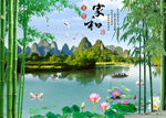 山水画背景墙
