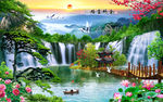 山水画背景墙