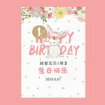 儿童生日派对海报周岁生日