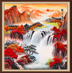 聚宝盆山水画