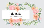 淡雅玫瑰花月季花矢量分层手绘