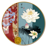中国红手绘荷花家和图片