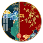 中国红宫墙红中式民俗晶瓷装饰画