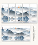 水墨山