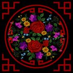中式图案绣花