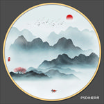 圆形山水画