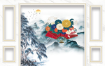 新中式装饰画背景墙