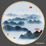 圆形山水画