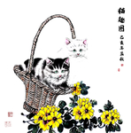 猫趣图花鸟画