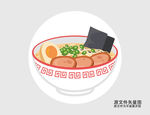 卡通拉面插画图标