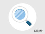 卡通放大镜插画图标