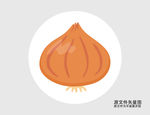 卡通洋葱插画图标