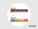 卡通玩具小火车插画图标