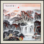 瀑布山水