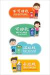 儿童卡通垃圾回收门牌