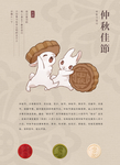 中秋节海报 月饼海报 卡通海报