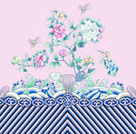 祺袍花粉 泥点 原创女装