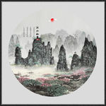 山水画水墨山水画 意境山水画
