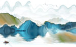 意境山水中式背景 tif分层