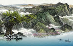 高清 意境山水背景 tif分层