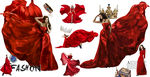红色裙摆 美女模特 时尚 珠宝
