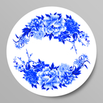牡丹青花瓷盘子
