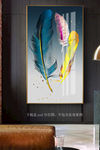 轻奢羽毛玄关装饰画