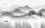 现代 灰色山水背景 TIF分层