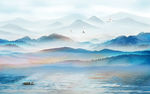 简约轻奢山水背景 TIF分层