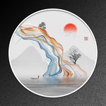新中式水墨线条山水背景