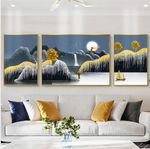 晶瓷三联画客厅装饰画沙发背景墙