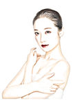 美女水彩效果