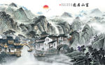 高清 轻奢山水画 tif分层