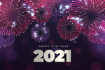 新年2021年烟花爆竹背景封面