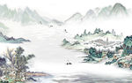 最新轻奢山水画 tif分层