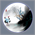 水墨画仙鹤图