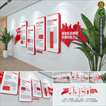 红色企业文化墙