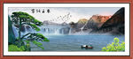 迎客松国画山水风景