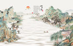 山水情背景墙