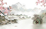 国画中国风山水画 tif分层