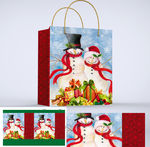 圣诞节雪人纸袋礼品袋设计