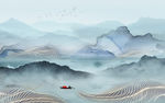 简约客厅新山水画 TIF分层