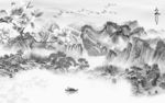 最新高清灰色山水 tif分层