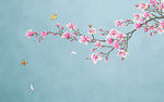 新中式手绘梅花背景