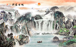 旭日东升背景墙
