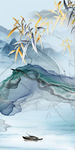 蓝色 大气玄关画 tif分层