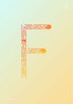 创意字母F渐变海报艺术