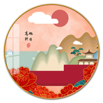 中国红宫墙国潮民俗图片