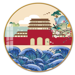 中国红宫墙国潮民俗图片